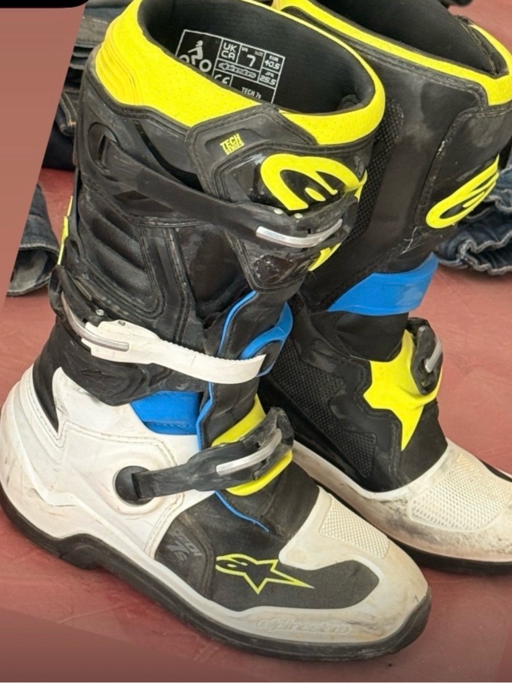 Alpinestars Kids Black, White, Yellow & Blue Motocross Boots